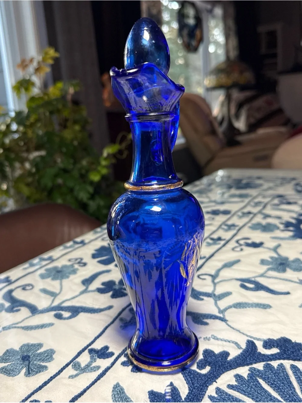 Vintage Avon Cobalt Blue Decanter Vase Pitcher Classic Ralph Cottage Country